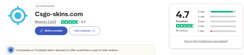csgo-skins trustpilot score